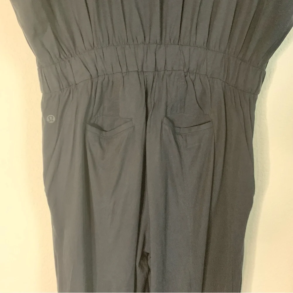 Lululemon womens black perfectly Poised short sleeve jumpsuit 8